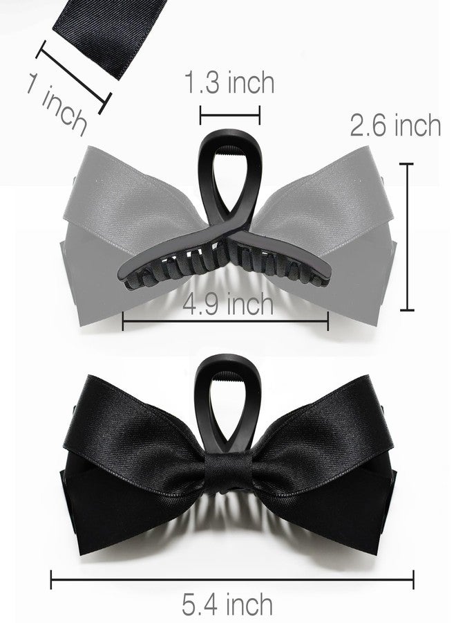 Sizobi Bow Claw Clips, Bow Hair Clips White Hair Bows, Hair Accessories for Women, Extra Large Black Barrettes, Scrunchies for Thin Thick Curly Hair - Image 2